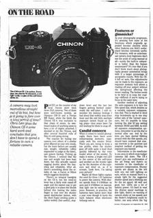 Chinon CE 4 manual. Camera Instructions.
